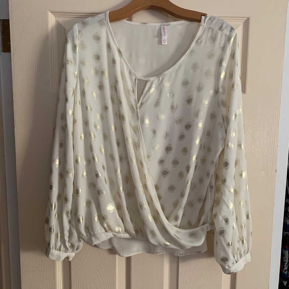 Cream Gold Polka Dot Blouse